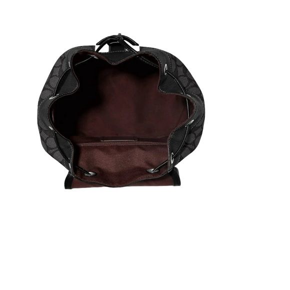 EUC!!!! Coach Dempsey Black Smoke Signature Jacquard Canvas Patch Backpack - Picture 7 of 7